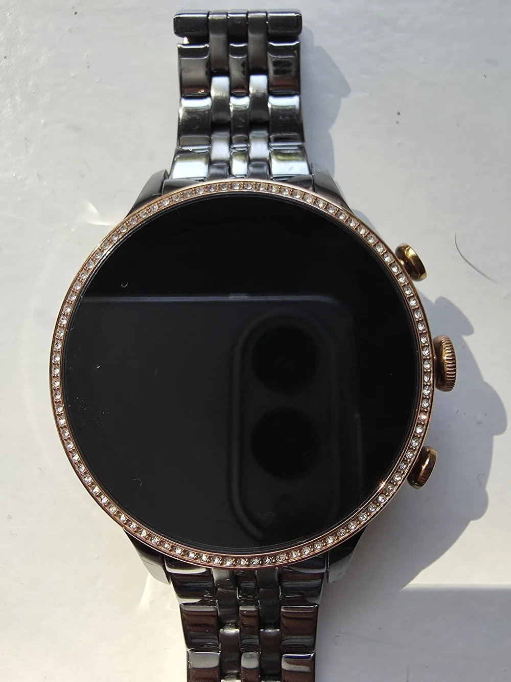 Fossil Women's Stainless Steel Smartwatch with Crystal Bezel